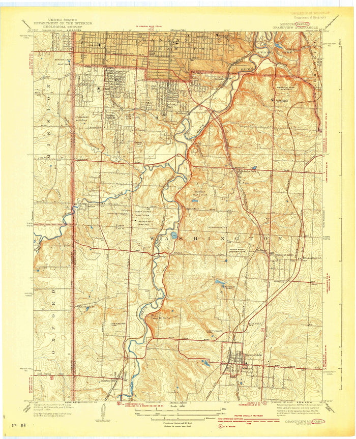 Old Map of Leawood, Kansas by USGS, 1939 – Kansas City, Overland Park & Shawnee