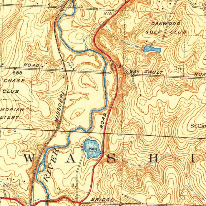 Old Map of Leawood, Kansas by USGS, 1939 – Kansas City, Overland Park & Shawnee