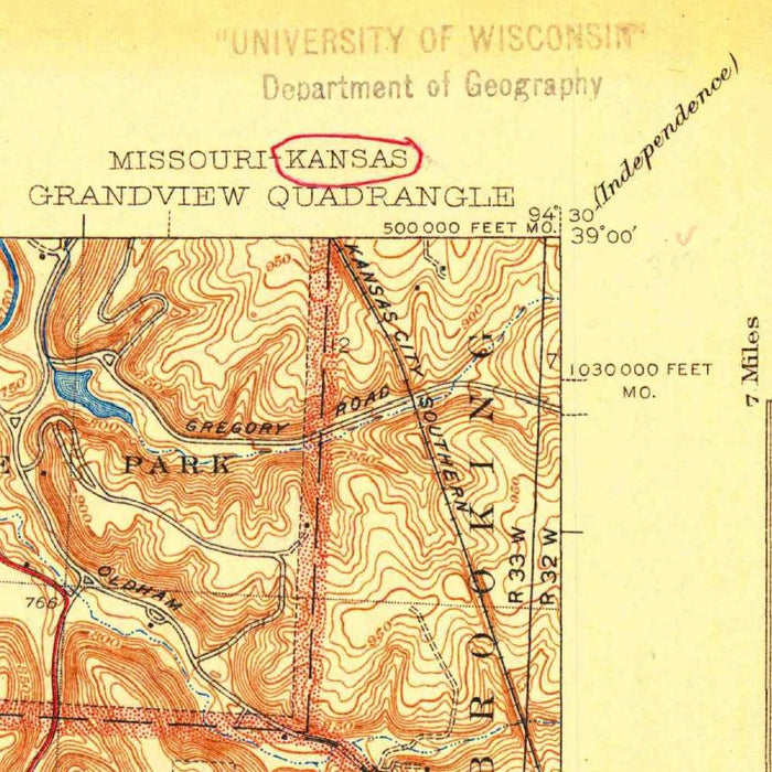 Old Map of Leawood, Kansas by USGS, 1939 – Kansas City, Overland Park & Shawnee
