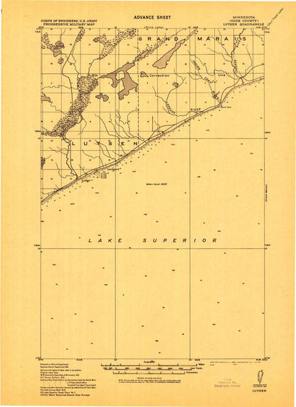 Old Map of Lutsen, Minnesota by USGS, 1919 – Grand Marais & Lake Superior