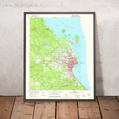 Old Map of Marquette, Michigan by USGS, 1954 – Lake Superior, Presque Isle Park & Negaunee