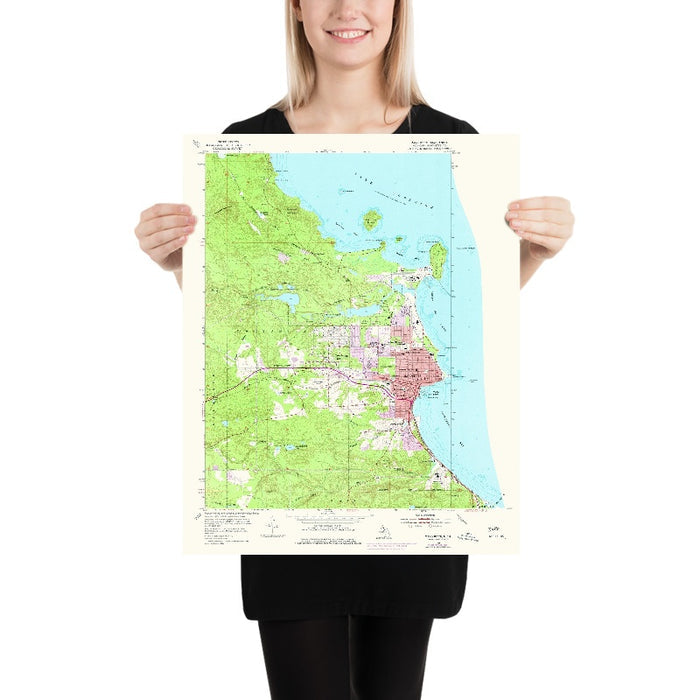 Old Map of Marquette, Michigan by USGS, 1954 – Lake Superior, Presque Isle Park & Negaunee