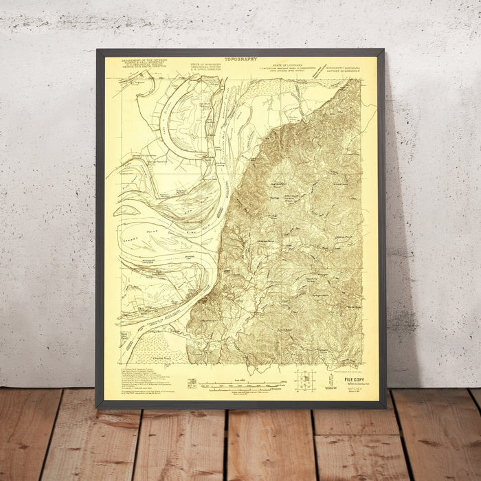 Old Map of Natchez, Mississippi by USGS, 1921 – Mississippi River & Aiken Island