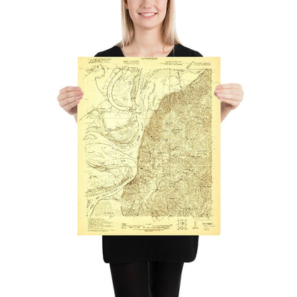 Old Map of Natchez, Mississippi by USGS, 1921 – Mississippi River & Aiken Island