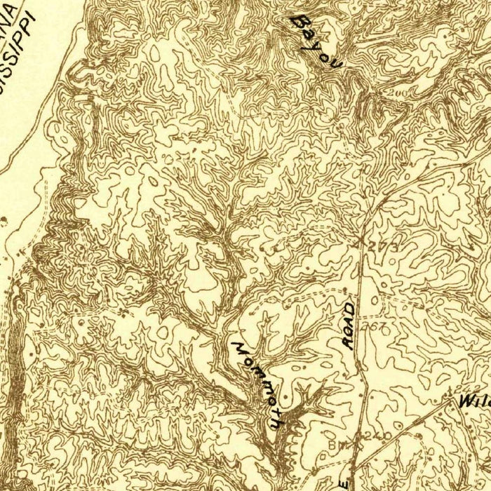 Old Map of Natchez, Mississippi by USGS, 1921 – Mississippi River & Aiken Island