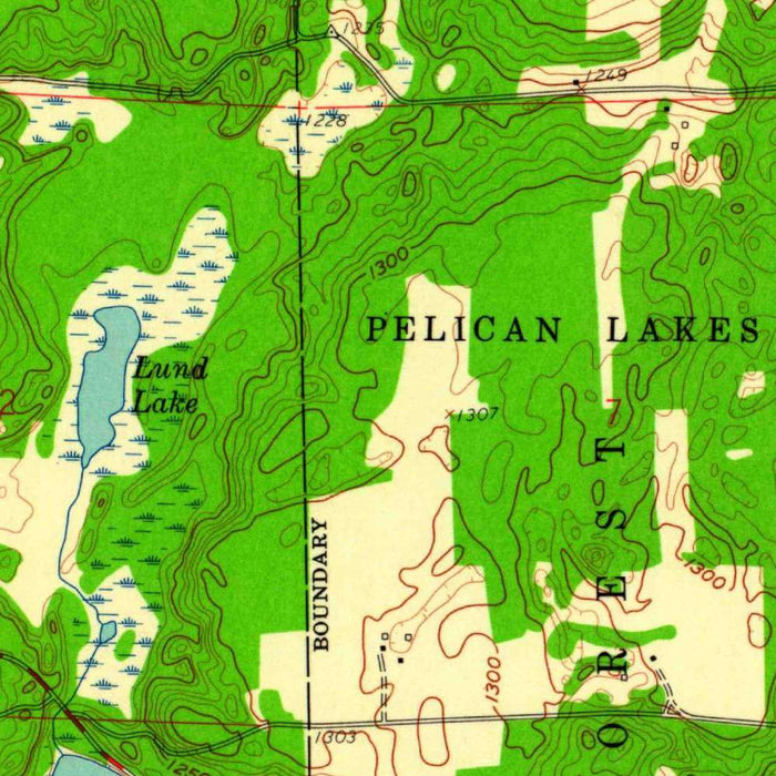 Old Map of Nisswa, Minnesota by USGS, 1959 – Gull Lake, Pelican Lake & Whitefish Lakes
