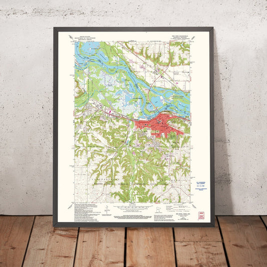 Old Map of Red Wing, Minnesota by USGS, 1974 – Mississippi River, Lake Pepin & Dorer State Forest