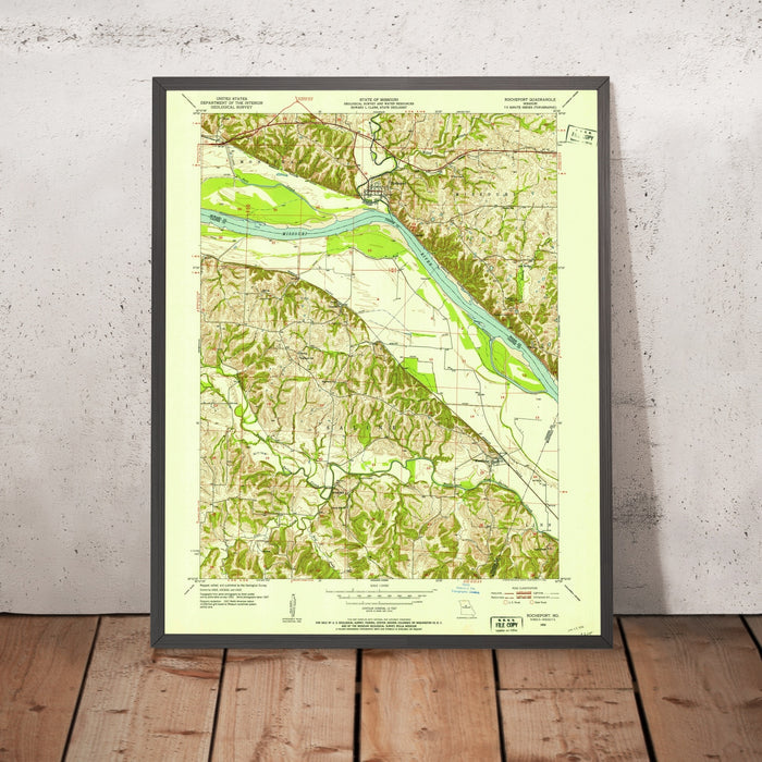 Old Map of Rocheport, Missouri by USGS, 1952 – Missouri River Valley & Railways