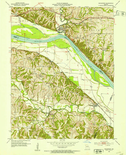 Old Map of Rocheport, Missouri by USGS, 1952 – Missouri River Valley & Railways
