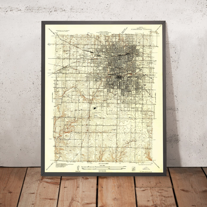 Old Map of Springfield, Missouri by USGS, 1935 – Ozarks, Jordan Creek & Wilson’s Creek