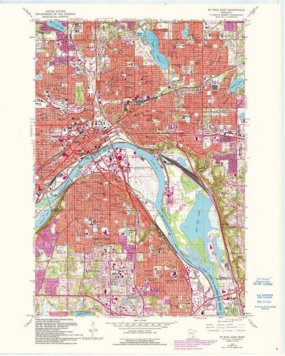 Old Map of St. Paul, Minnesota by USGS, 1967 – South St. Paul & Mississippi River