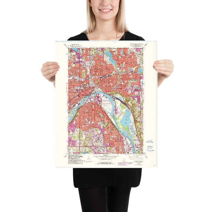 Old Map of St. Paul, Minnesota by USGS, 1967 – South St. Paul & Mississippi River