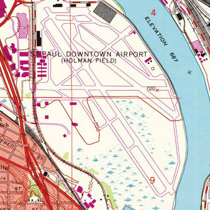 Old Map of St. Paul, Minnesota by USGS, 1967 – South St. Paul & Mississippi River