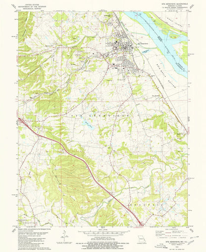 Old Map of Ste. Genevieve, Missouri by USGS, 1979 – Mississippi River & Pigeon Creek