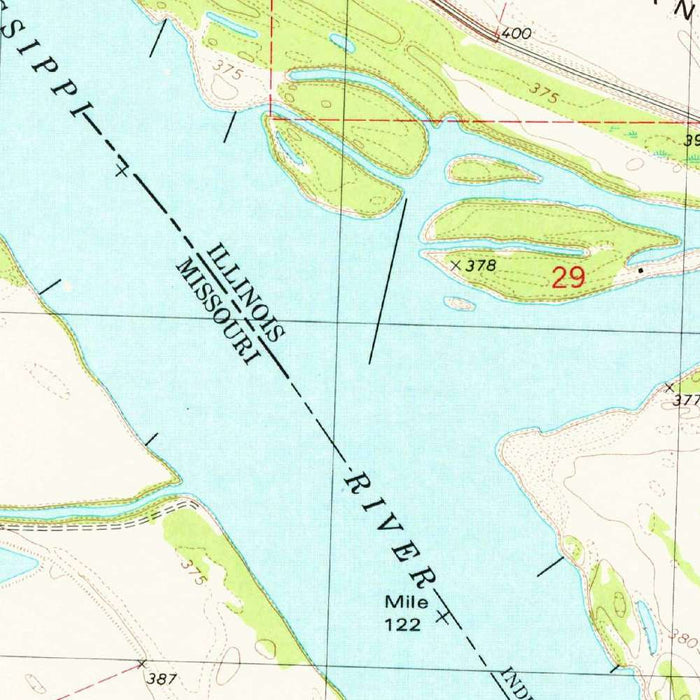 Old Map of Ste. Genevieve, Missouri by USGS, 1979 – Mississippi River & Pigeon Creek