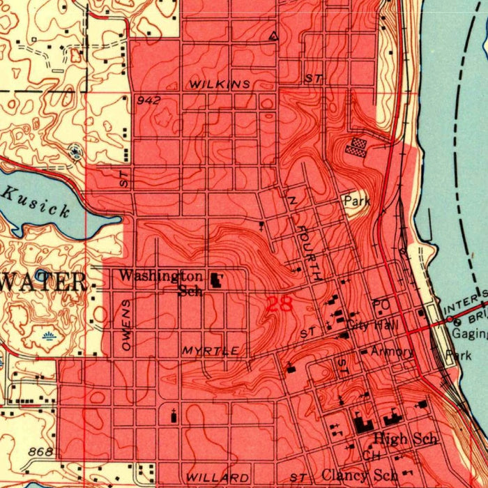 Old Map of Stillwater, Minnesota by USGS, 1951 – St. Croix River & Lake St. Croix
