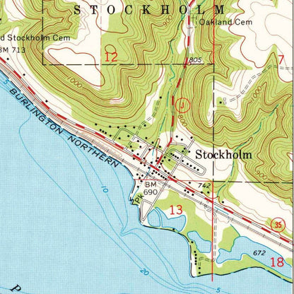Old Map of Stockholm, Wisconsin by USGS, 1974 – Lake City & Mississippi River