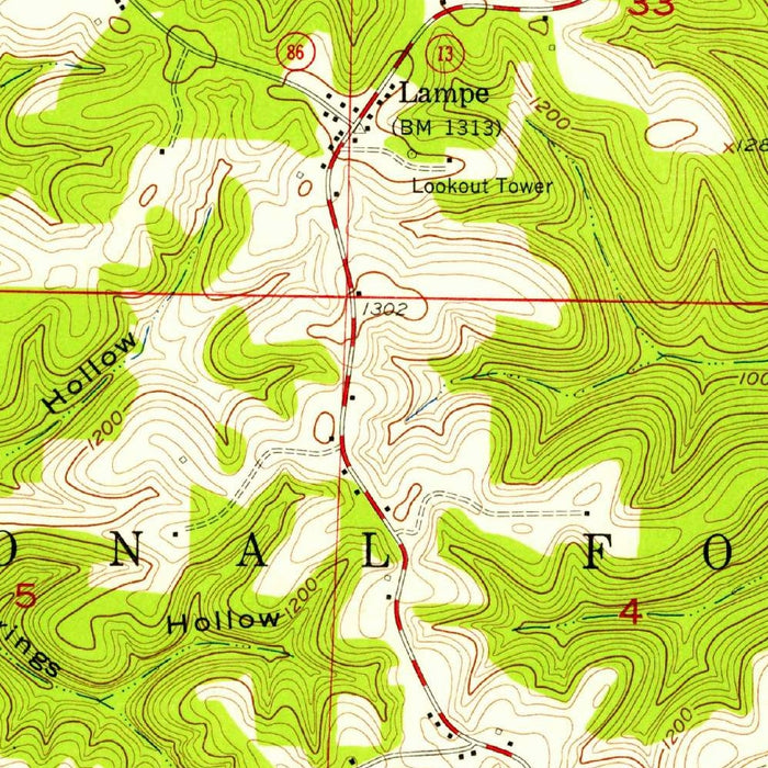 Old Map of Table Rock Lake, Missouri by USGS, 1956 – Lampe, James River & Ozark Mountains