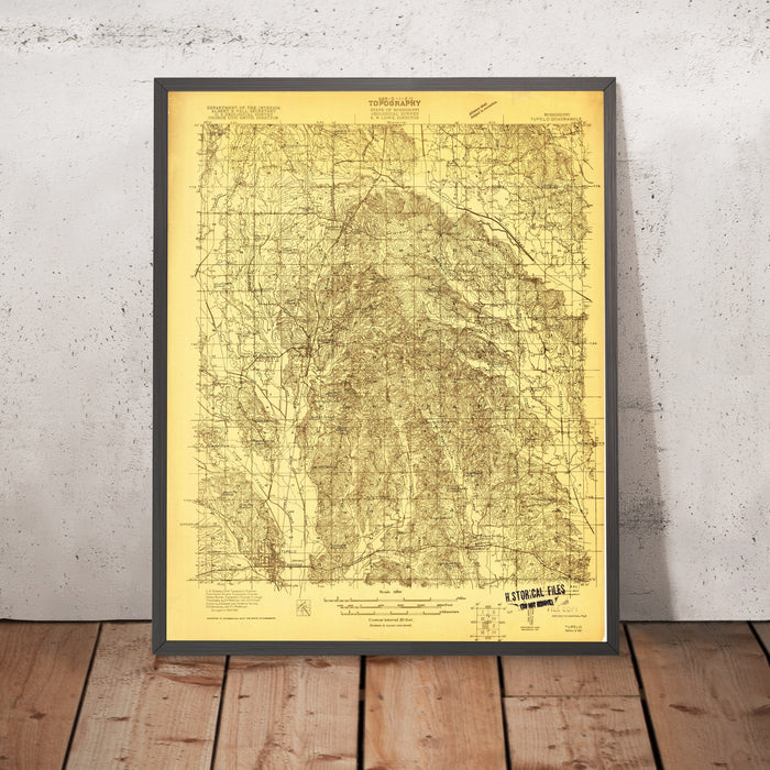 Old Map of Tupelo, Mississippi by USGS, 1921 – Verona, Saltillo & Lee County