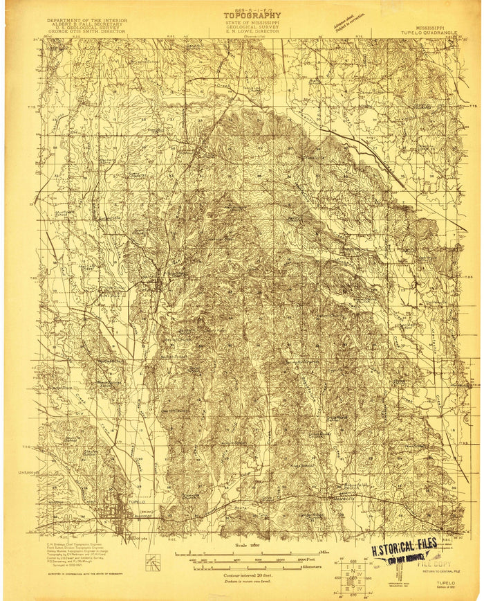 Old Map of Tupelo, Mississippi by USGS, 1921 – Verona, Saltillo & Lee County