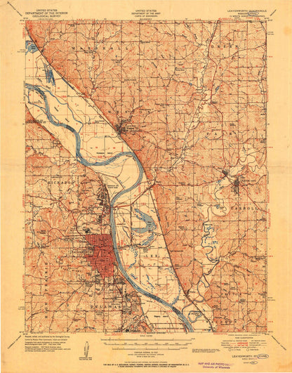 Old Map of Weston, Missouri by USGS, 1951 – Leavenworth, Kansas & Missouri River