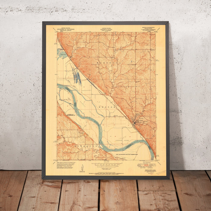 Old Map of Weston, Missouri by USGS, 1951 – Missouri River & Fort Leavenworth