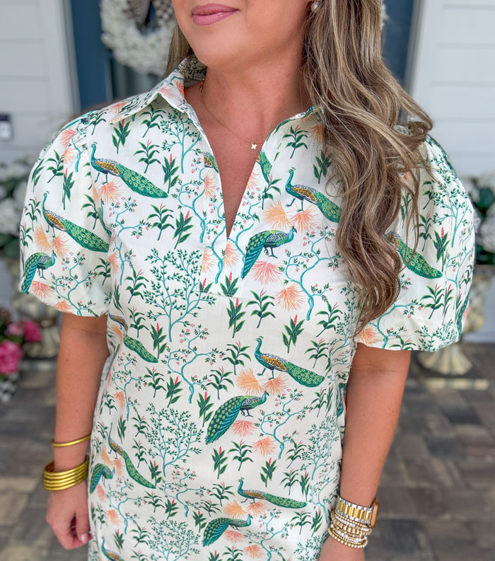 Peacock Garden Maxi Dress - B Social Boutique