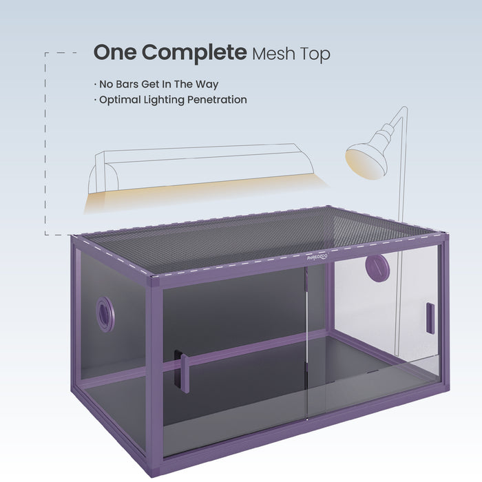 Phailozoo Bioactive Terrarium Reptile Enclosure 50 Gallon 36"x18"x18" Royal Purple 50PR
