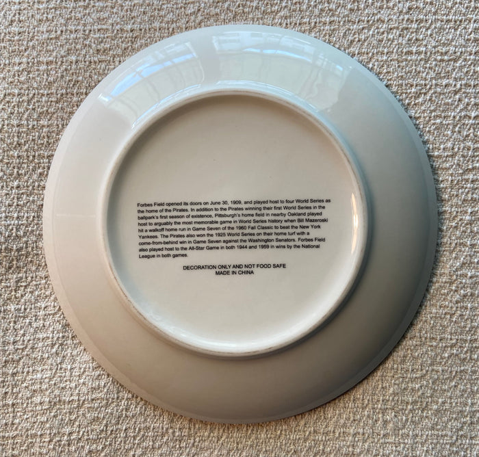Pittsburgh Pirates Forbes Field Collectible Plate