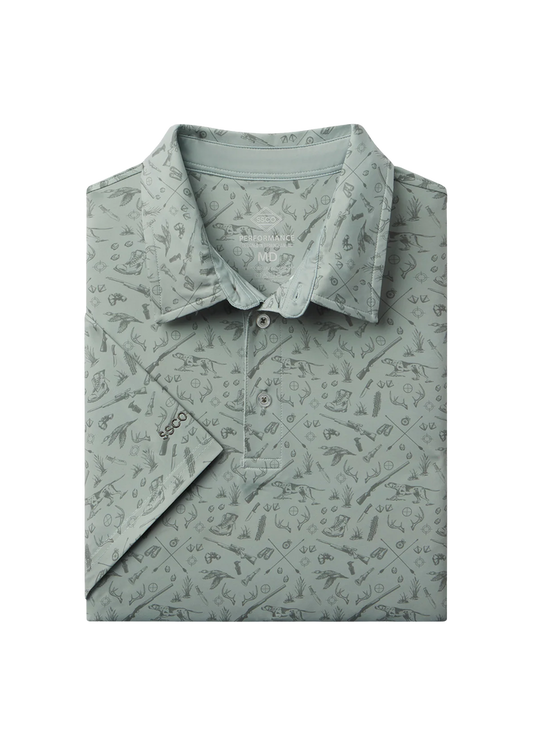 southern shirt co Quack n Rack Sage Printed Polo