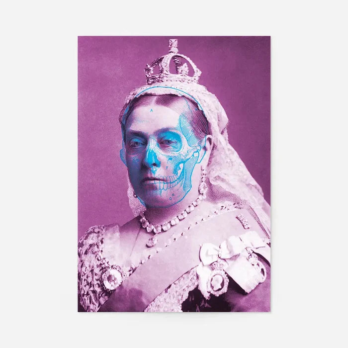 Queen Victoria Skull Colour Print-InkAndDrop
