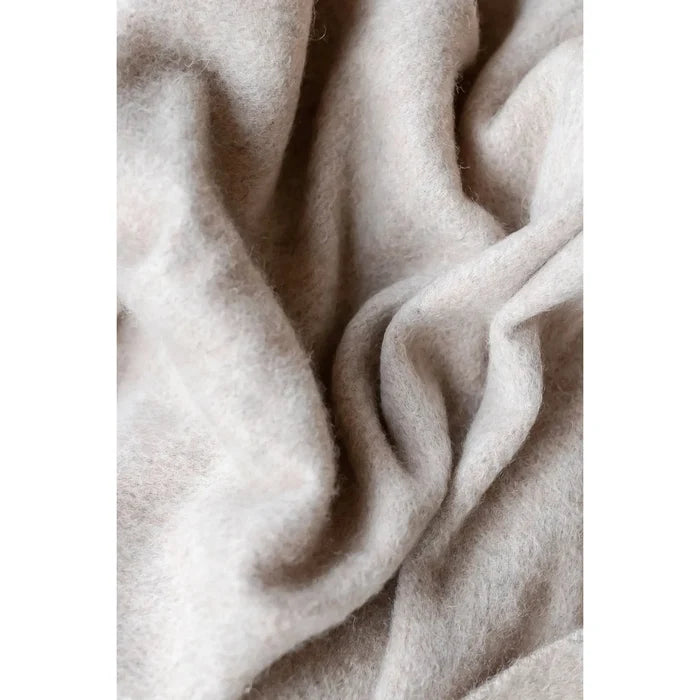 Small Lambswool Blanket | Oatmeal Melange