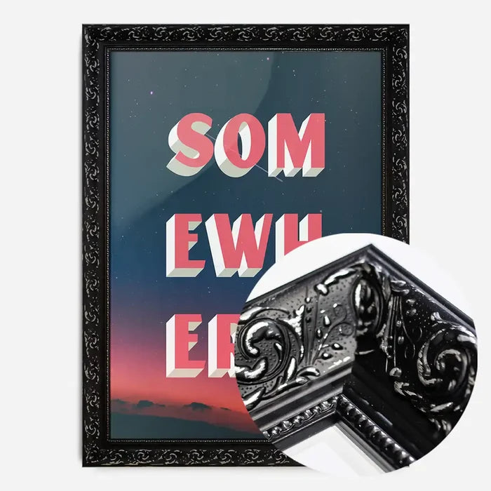 21x30cm | 8¼ x 11¾in / Black Ornate Frame