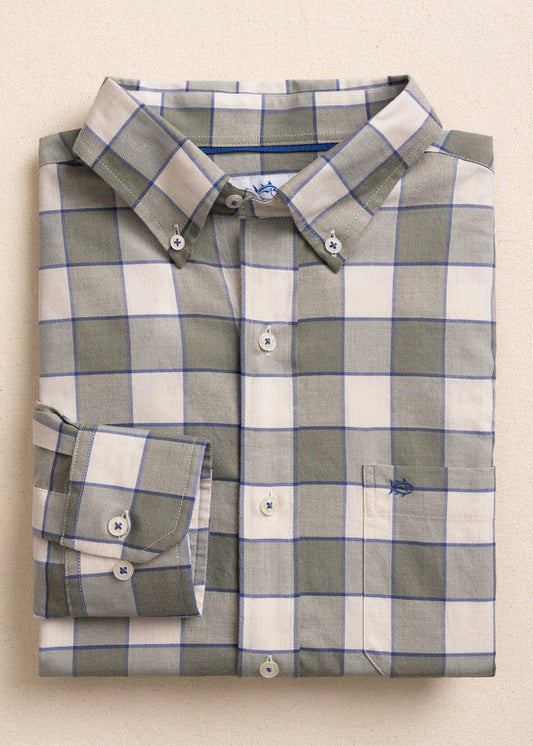 fall button down Southern Tide Heather Cedar Green Sunny Cove Sportshirt