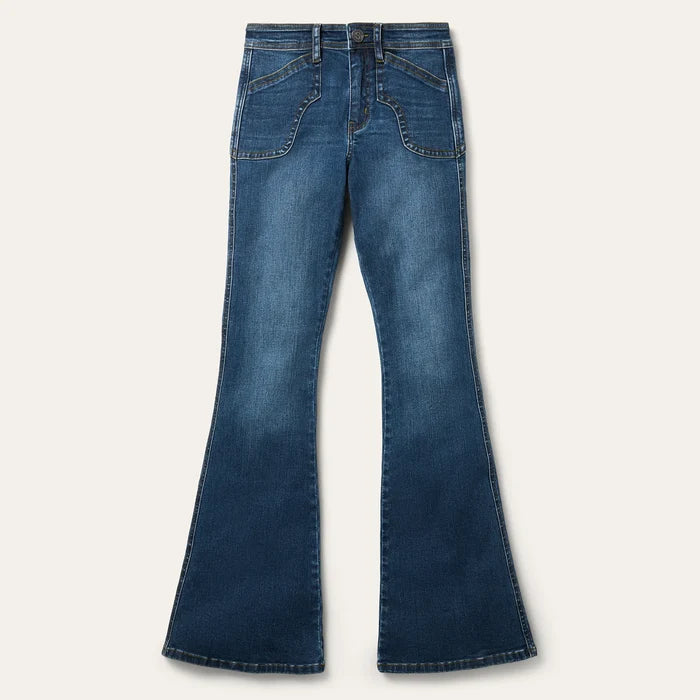 Stetson Women's No. 921 High Rise Western Flare Jean in Medium Wash
