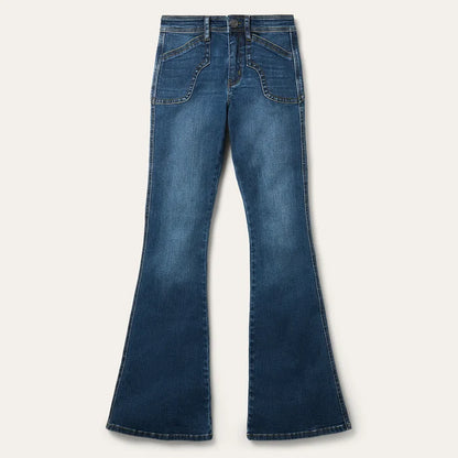Stetson Women's No. 921 High Rise Western Flare Jean in Medium Wash