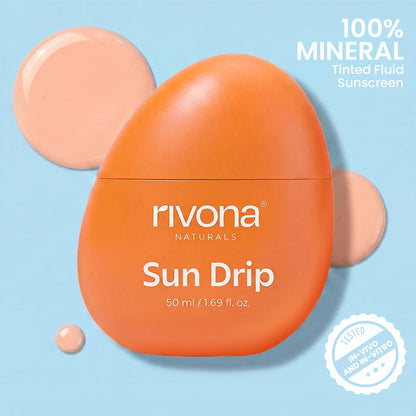 SunDrip 100% Mineral Fluid Tinted Sunscreen In-Vivo tested SPF50 PA +++  - 02 Warm Fair -Medium