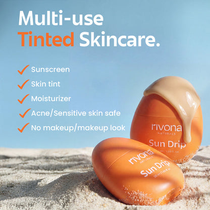 SunDrip 100% Mineral Fluid Tinted Sunscreen In-Vivo tested SPF50 PA +++  - 02 Warm Fair -Medium
