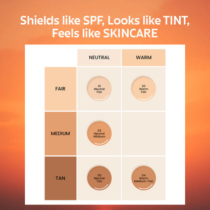 SunDrip 100% Mineral Fluid Tinted Sunscreen In-Vivo tested SPF50 PA +++  - 02 Warm Fair -Medium