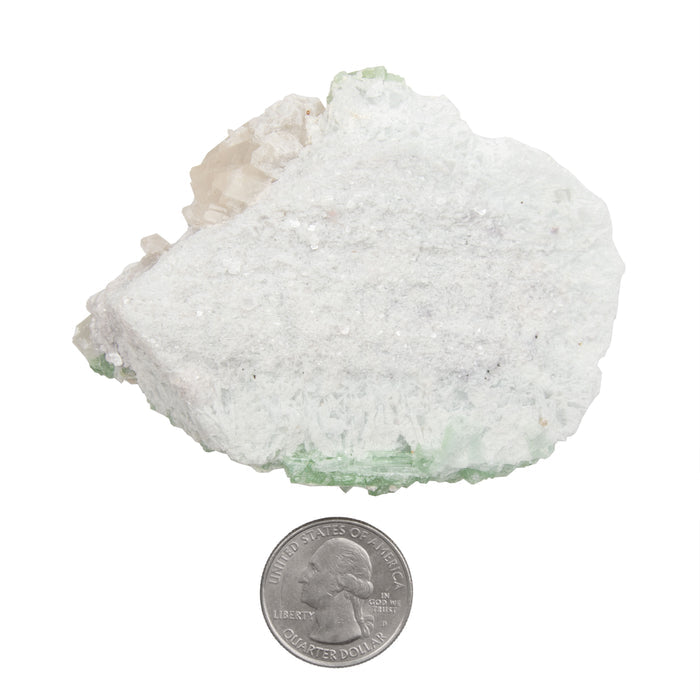 Tourmaline - Green, Rough in Clevelandite w/ Quartz & trace of Kunzite