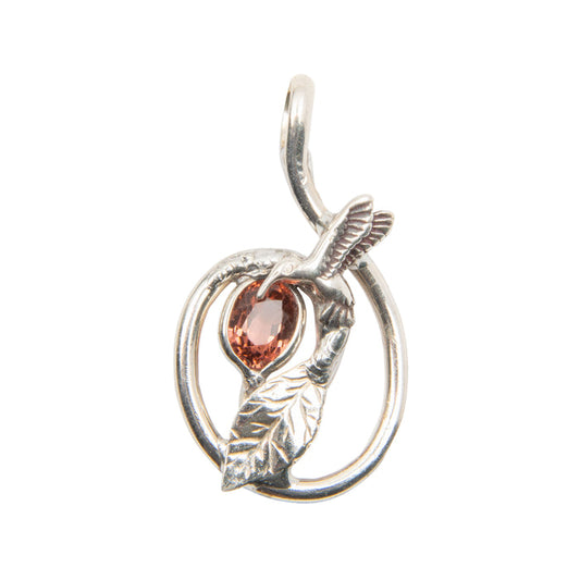 Tourmaline Rubellite Pendant w/ Bird