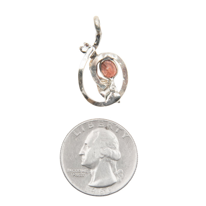 Tourmaline Rubellite Pendant w/ Bird