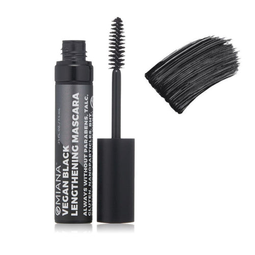 Omiana Natural Cosmetics Mascara Vegan Black Lengthening Mascara - No Mica, Titanium Dioxide, & More!