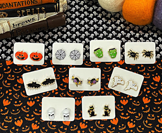 WHOLESALE | Set of 9 | Stainless Steel Halloween Earring Studs
