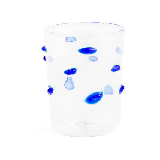 Wild Collection Clear Tumbler With Blue Details Eleish Van Breems Home