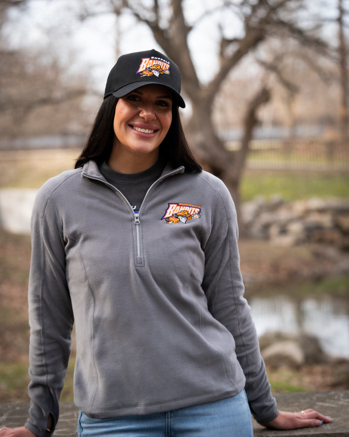 Women's Buffalo Bandits Microfleece Pearl Gray Half Zip Pullover