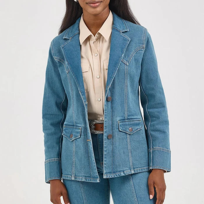 Wrangler Retro Women's Denim Blazer in Light Denim