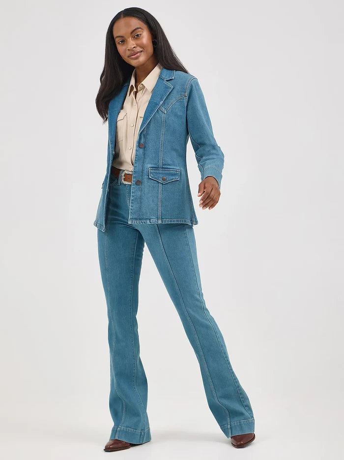 Wrangler Retro Women's Denim Blazer in Light Denim