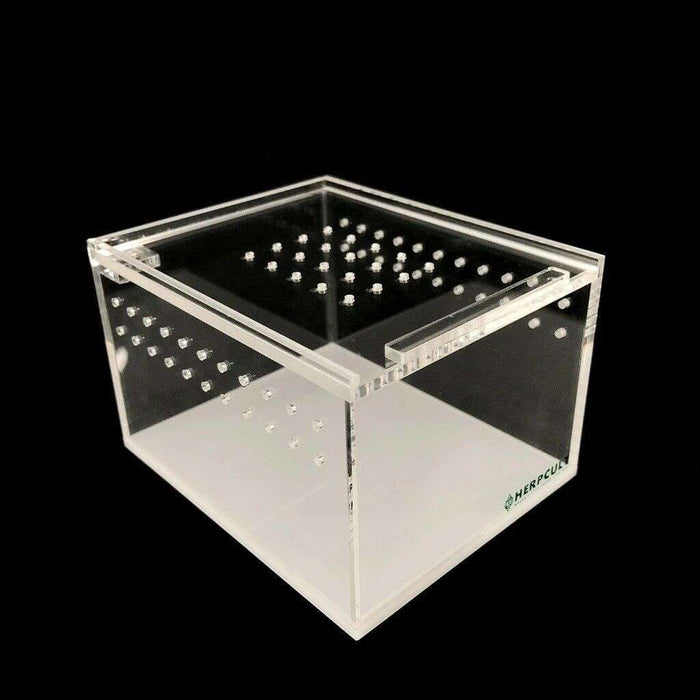 YKL 09 Herp Cult Acrylic Terrarium Enclosure with Magnetic Lid for Reptiles Mini Flat (4.3in x 3.4in x 2.8in):Jungle Bob's Reptile World