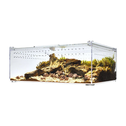 YKL40B HerpCult Acrylic Reptile Enclosure with Magnetic Lid Clear Top Extra Large Flat (12" x 16" x 6"):Jungle Bob's Reptile World
